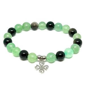 Minerální náramek avanturín, obsidián - ŠTÍSTKO